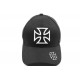 Casquette croix de malte noire et blanche Biker Baseball CASQUETTES Nyls Création