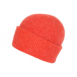 Bonnet Angora Orange en Laine Douce et Classe Antje BONNETS Nyls Création