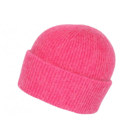 Bonnet Angora Rose Bonbon en Laine Douce et Classe Antje BONNETS Nyls Création