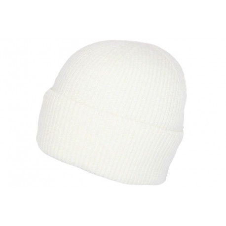 Bonnet Angora Blanc en Laine Douce et Classe Antje BONNETS Nyls Création