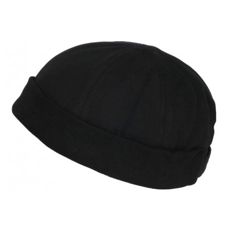 Bonnet Docker Noir en Coton Look Marin Miki Keroet BONNETS Nyls Création