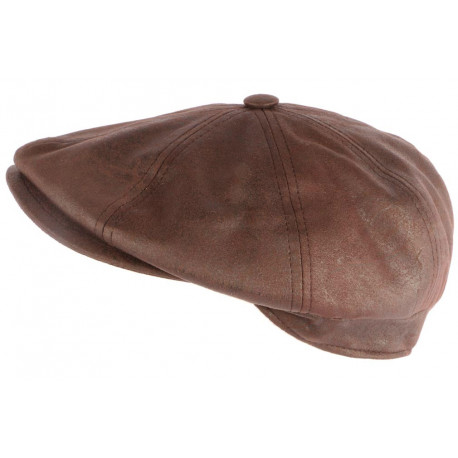 Casquette Gavroche Cuir Marron Suedine Kaster Creation Francaise CASQUETTES Léon montane