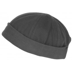 Bonnet Docker Gris en Coton Style Marin Miki Keroet BONNETS Nyls Création