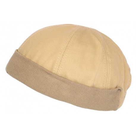 Bonnet Docker Marron Sable Coton Look Marin Miki Keroet BONNETS Nyls Création