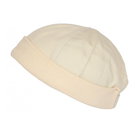 Bonnet Docker Beige en Coton Look Marin Miki Keroet BONNETS Nyls Création