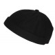 Bonnet Docker Velours Noir en Coton Look Marin Miki Kerouak BONNETS Nyls Création