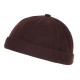 Bonnet Docker Velours Marron en Coton Look Marin Miki Kerouak BONNETS Nyls Création