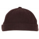 Bonnet Docker Velours Marron en Coton Look Marin Miki Kerouak BONNETS Nyls Création