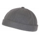 Bonnet Docker Velours Gris en Coton Style Marin Miki Kerouak BONNETS Nyls Création