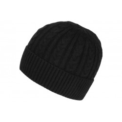 Bonnet Noir Laine Tendance Doublure Polaire Confort Dunja BONNETS Nyls Création