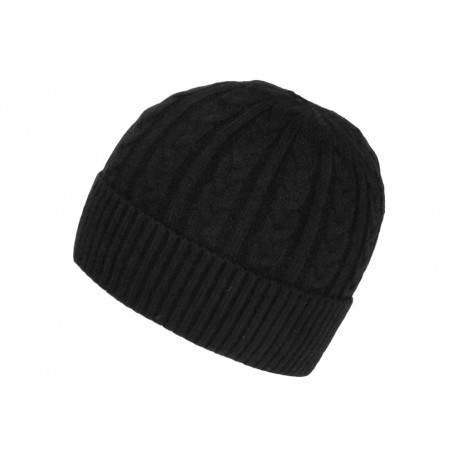 Bonnet Noir Laine Tendance Doublure Polaire Confort Dunja BONNETS Nyls Création