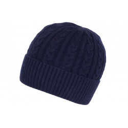 Bonnet Bleu Marine Laine Tendance Doublure Polaire Confort Dunja BONNETS Nyls Création