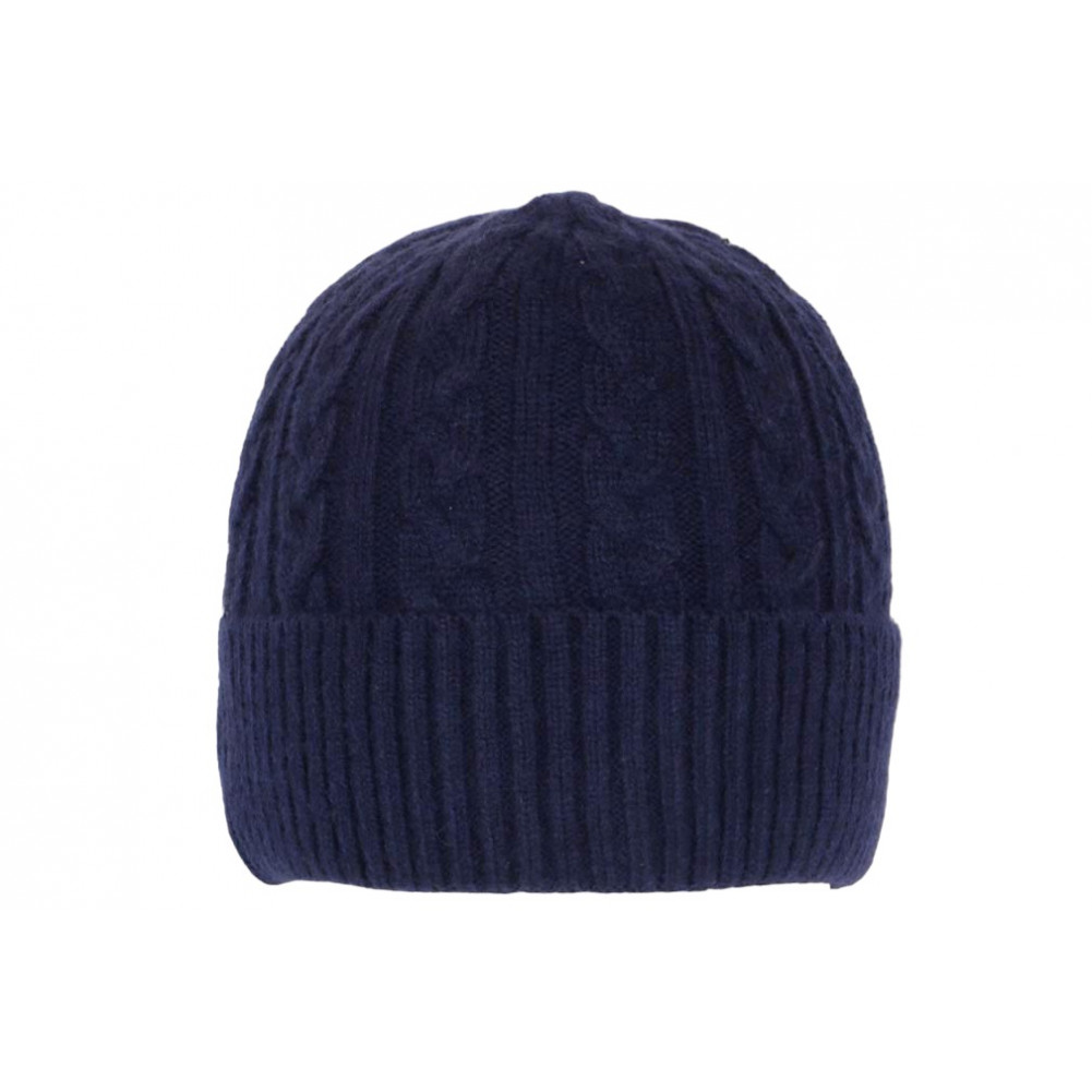 Bonnet Laine Bleu Marine, bonnet homme femme doublé polaire livré 48h!