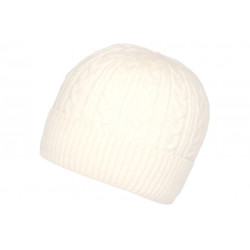 Bonnet Blanc Laine Classe Doublure Polaire Confort Dunja BONNETS Nyls Création