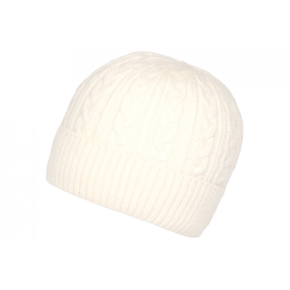 Bonnet Blanc tendance, bonnet laine classe doublé polaire livré en 48h