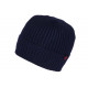 Bonnet Bleu Marine Laine Classe Douce Doublure Polaire Dula BONNETS Nyls Création