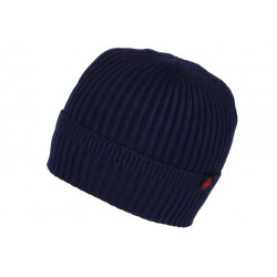 Bonnet Bleu Marine Laine Classe Douce Doublure Polaire Dula BONNETS Nyls Création