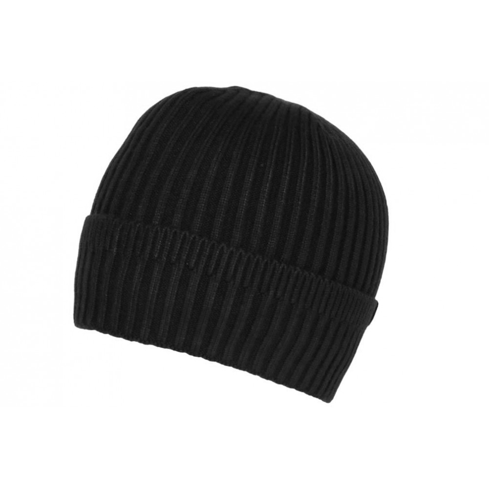 Bonnet Docker laine anthracite-noir doublure polaire - Kausia