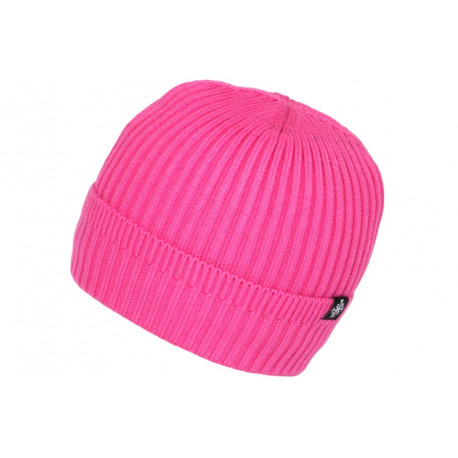 Bonnet enfant rose doublé polaire, bonnet fille garçon laine livré 48h