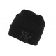 Bonnet NY Enfant Noir en Laine Douce Brode 3D Newy de 7 a 12 ans Bonnet Enfant Hip Hop Honour