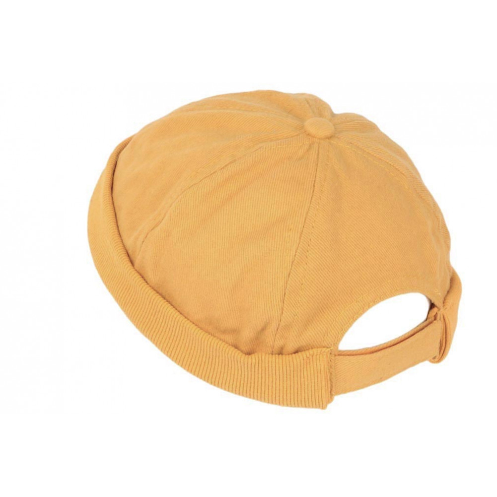 Bonnet marin jaune en coton, bonnet docker homme et femme livré en 48h