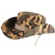 Chapeau Bob safari Camouflage Marron Vert Noir Lien Serrage Bob Safari Nyls Création