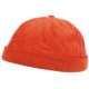 Bonnet Docker Velours Orange en Coton Chapelier Hodack BONNETS Nyls Création