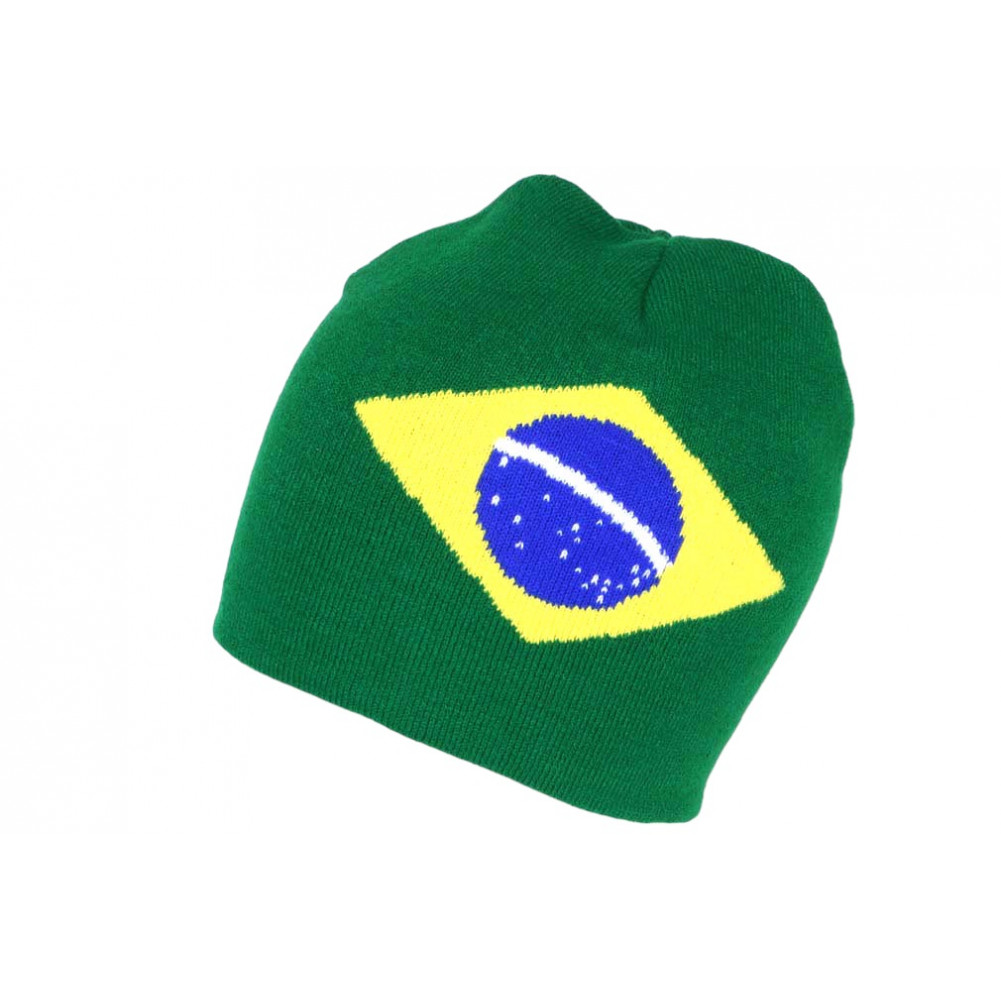 Bonnet Drapeau Brésil, Bonnet Brésilien Vert Jaune Bleu livraison 48h!