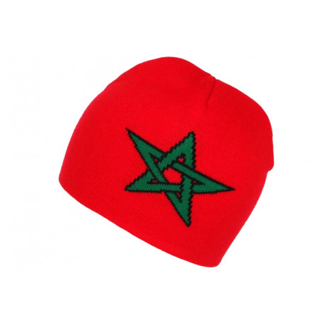 Bonnet Maroc Rouge et Vert Drapeau Marocain Etoile 5 Branches BONNETS Nyls Création