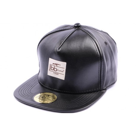 Snapback JBB Couture Noir façon imitation cuir ANCIENNES COLLECTIONS divers