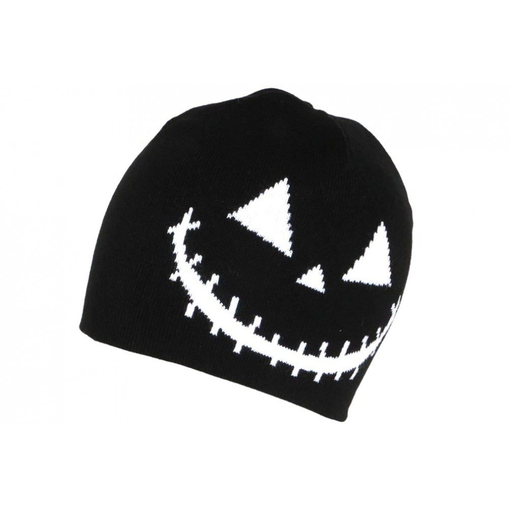 Chapeau Halloween cagoule noire et blanche • Créations Chapeaux
