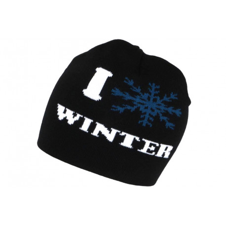 Bonnet I Love Winter Flocon Bleu Tendance en Laine BONNETS divers