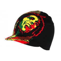 Bonnet Casquette Rasta Reggae en Laine Noire Jamaique BONNETS Nyls Création