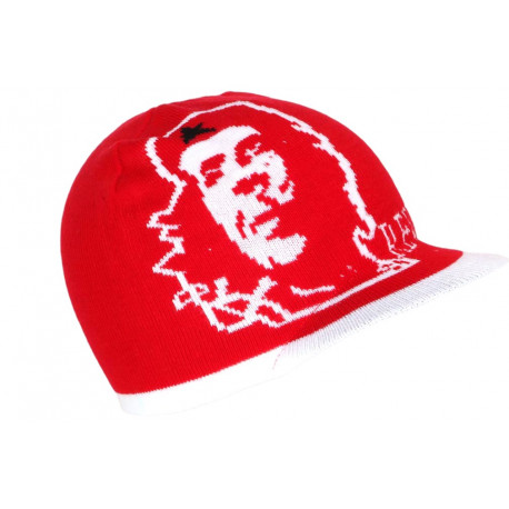 Bonnet Casquette Che Guevara Revolution Rouge et Blanc en Laine BONNETS Nyls Création