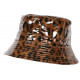 Bob Chapeau de Pluie Marron et Noir Leopard Original Leora CHAPEAUX Nyls Création