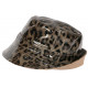 Bob Chapeau de Pluie Vert et Noir Leopard Original Leora CHAPEAUX Nyls Création