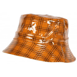 Bob Chapeau de Pluie Marron Camel à Carreaux Original Skothy CHAPEAUX Nyls Création