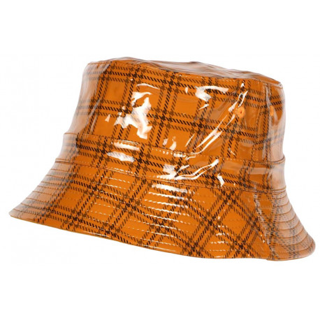 Bob Chapeau de Pluie Marron Camel à Carreaux Original Skothy CHAPEAUX Nyls Création