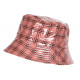 Bob Chapeau de Pluie Rose et Noir à Carreaux Original Skothy CHAPEAUX Nyls Création