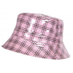 Bob Chapeau de Pluie Rose et Noir à Carreaux Fantaisie Skothy CHAPEAUX Nyls Création