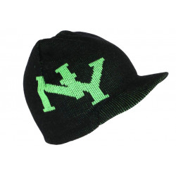 Bonnet Casquette New York Noir et Vert en Laine Tendance et Chaude Matnyx BONNETS Hip Hop Honour