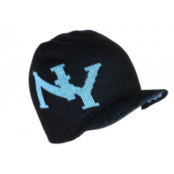 Bonnet Casquette New York Noir et Bleu Tendance en Laine et Chaude Matnyx BONNETS Hip Hop Honour