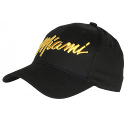 Casquette Miami Dorée et Noire Design Vintage Classe Baseball CASQUETTES Nyls Création