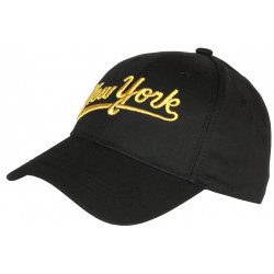 Casquette NY Doree et Noire Vintage en Coton Custom Baseball CASQUETTES Nyls Création