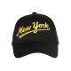 Casquette NY Doree et Noire Vintage en Coton Custom Baseball CASQUETTES Nyls Création