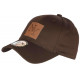 Casquette NY Marron Ecusson Cuir NY Marron Classe Baseball Major CASQUETTES Hip Hop Honour