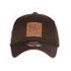 Casquette NY Marron Ecusson Cuir NY Marron Classe Baseball Major CASQUETTES Hip Hop Honour