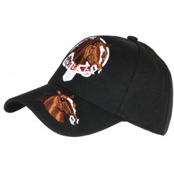 Casquette Cheval Marron et Noire Look Equitation Baseball CASQUETTES Nyls Création