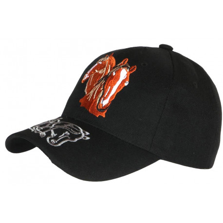 Casquette Têtes de Cheval Marron Design Equitation Baseball CASQUETTES Nyls Création