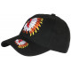 Casquette Indien Noire USA avec Coiffe Tendance Baseball CASQUETTES Nyls Création